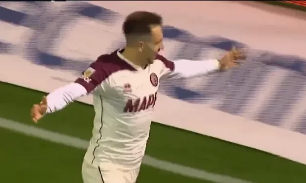 El golazo de Felipe Peña Biafore para Lanús y su particular festejo