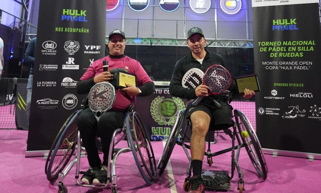 Pádel en silla de ruedas: Un pehuajense junto a su pareja hicieron historia en el Open de Monte Grande